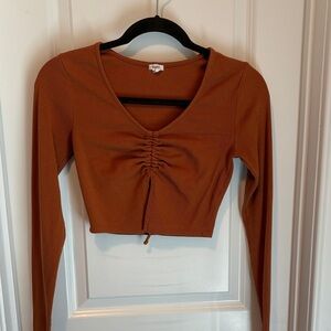 Garage Rust Long Sleeve Crop Top